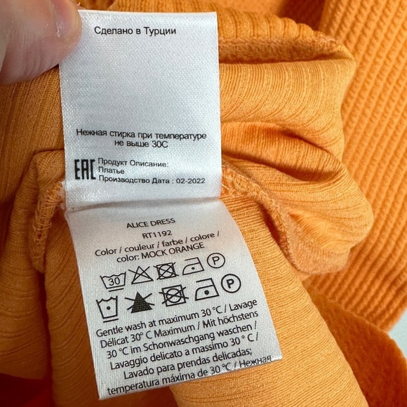 Rotate Birger Christensen Alice Dress Mock Orange Cutout Midi Long Sleeve 4 Mock - Picture 9 of 13